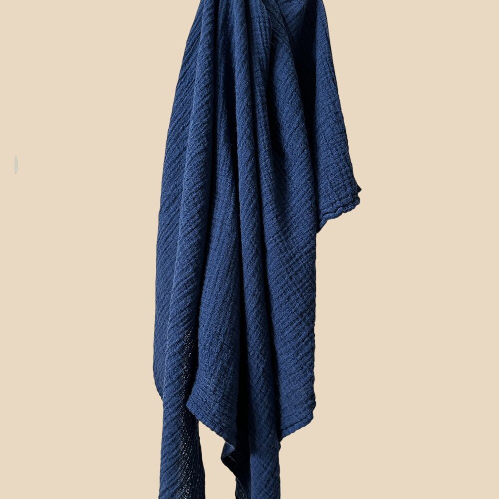 Swaddle Blanket in Blue Gauze, Excellent Used Condition